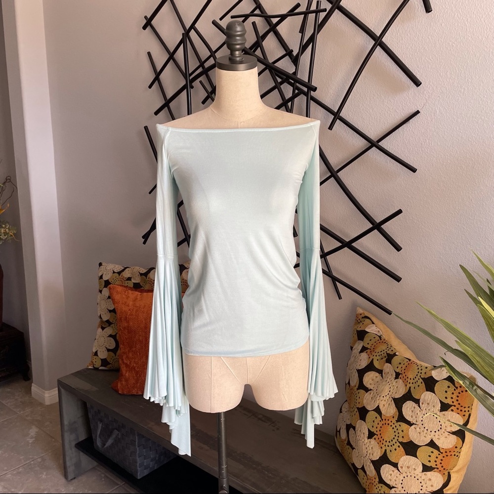 Free People, light blue, off the shoulder top